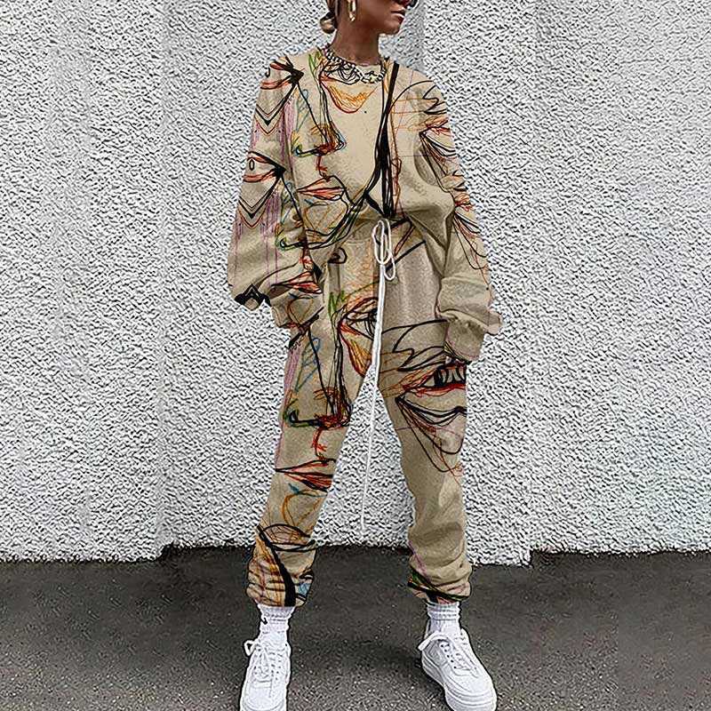 Women Tracksuit Two Piece Pullovers Cloting Long Sleeve Tie-dye Print Female Tops And Elastic Waist Pants Slim Casual Streetwear 210709, Pink
Women Tracksuit Two Piece Pullovers Cloting Long Sleeve Tie-dye Print Female Tops And Elastic Waist Pants Slim Casual Streetwear 210709, Pink