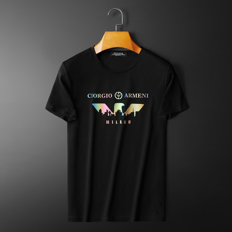fashion t shirts simple men's stamping short sleeve high end double mercerized cotton 2021 summer, White;black
fashion t shirts simple men's stamping short sleeve high end double mercerized cotton 2021 summer, White;black