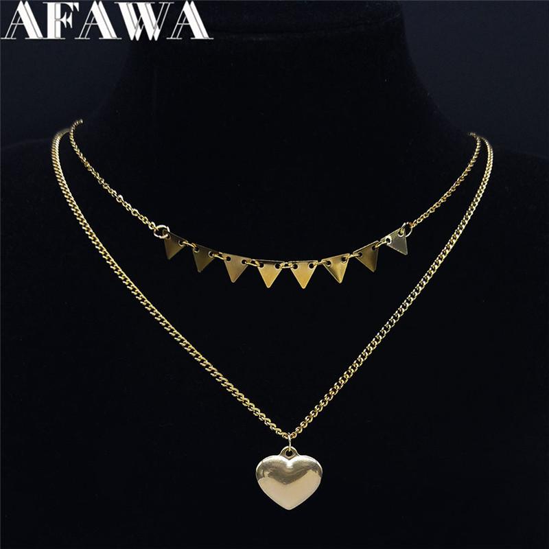 Pendant Necklaces 2021 Heart Stainless Steel Layered For Women/Men Gold Color Necklace Jewelry Chaine Acier Inoxydable NCPXL4S02
Pendant Necklaces 2021 Heart Stainless Steel Layered For Women/Men Gold Color Necklace Jewelry Chaine Acier Inoxydable NCPXL4S02