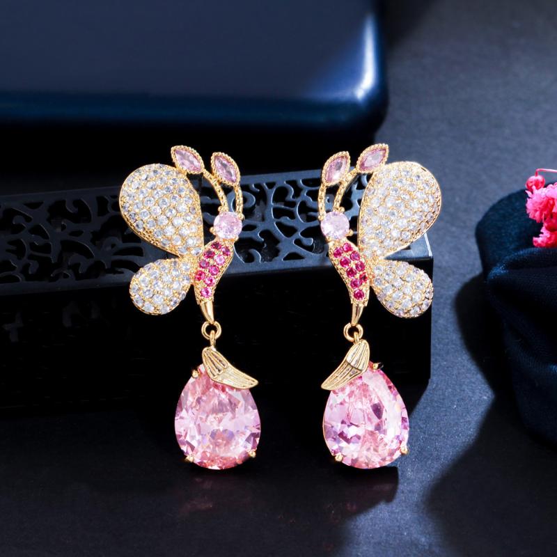 Dangle & Chandelier CWWZircons Sparkling Pink Cubic Zirconia Crystal Cute Butterfly Drop Earrings For Women 2021 Trendy CZ Jewelry CZ976, Silver
Dangle & Chandelier CWWZircons Sparkling Pink Cubic Zirconia Crystal Cute Butterfly Drop Earrings For Women 2021 Trendy CZ Jewelry CZ976, Silver
