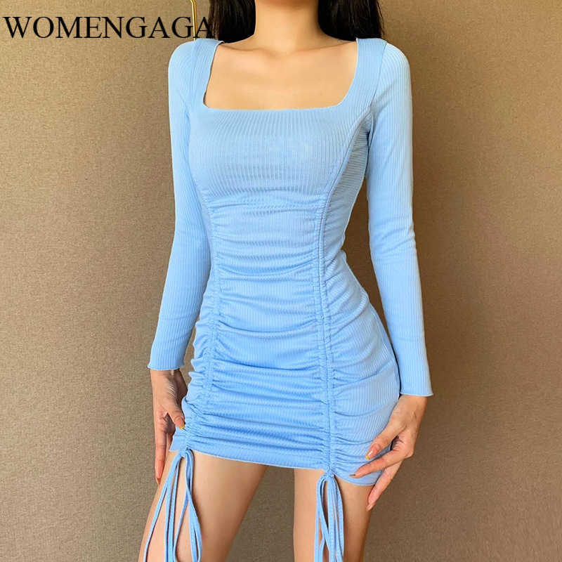 WOMENGAGA Autumn personalized drawstring lace-up tight mini dress style women's full sleeve fold design TY59 210603, Blue
WOMENGAGA Autumn personalized drawstring lace-up tight mini dress style women's full sleeve fold design TY59 210603, Blue