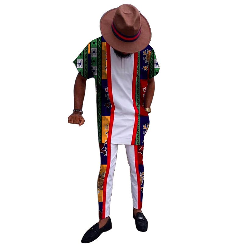 Ethnic Clothing O-Neck Short Sleeve Shirts With Pants Men African Print Patchwork Sets Casual Nigeria Fashion Male Wedding Outfits Customize
Ethnic Clothing O-Neck Short Sleeve Shirts With Pants Men African Print Patchwork Sets Casual Nigeria Fashion Male Wedding Outfits Customize