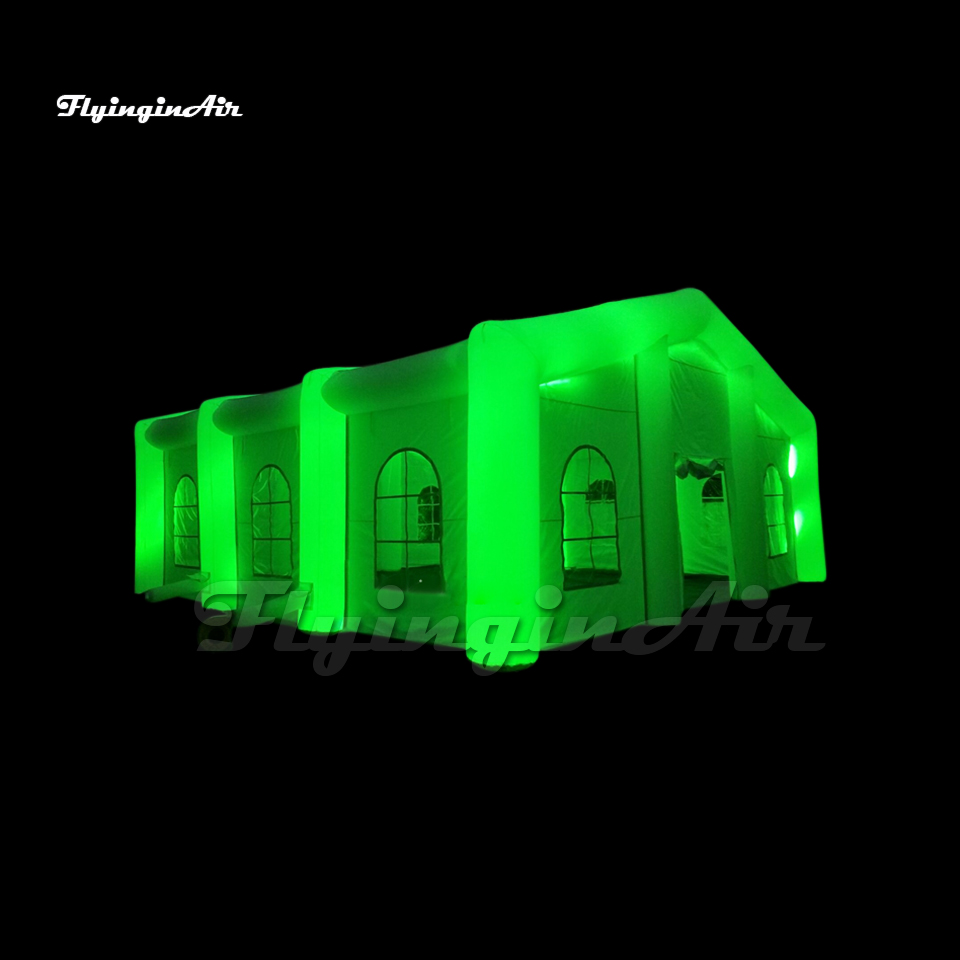 10m/12m/15m Party Tent Lighting White Inflatable Marquee Air Blow Up Frame Structure With RGB Light For Wedding Events