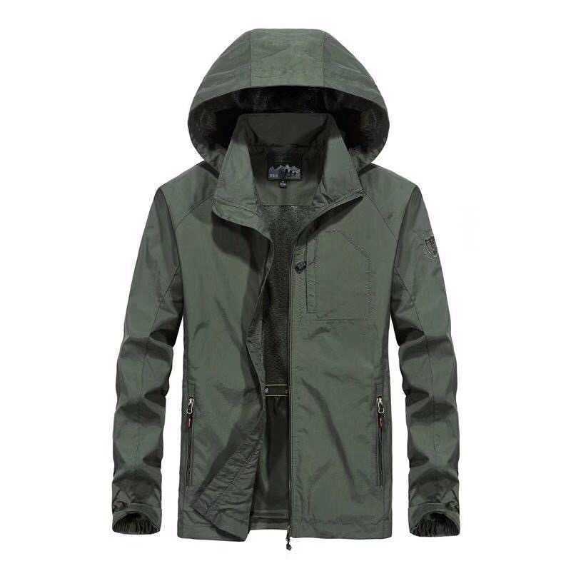 5XL 4XL Detachable cap thin Jacket Men Autumn Windbreaker Pilot Coat Army Men's Bomber Jackets Jacket Male Clothes 210818