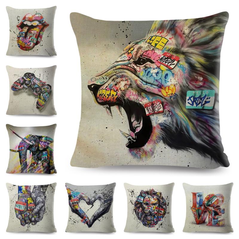 Cushion/Decorative Pillow Graffiti Gamepad Cushion Cover Decor Abstract Street Art Animal Hand Pillowcase Sofa Home Polyester Case 45x45cm H
Cushion/Decorative Pillow Graffiti Gamepad Cushion Cover Decor Abstract Street Art Animal Hand Pillowcase Sofa Home Polyester Case 45x45cm H