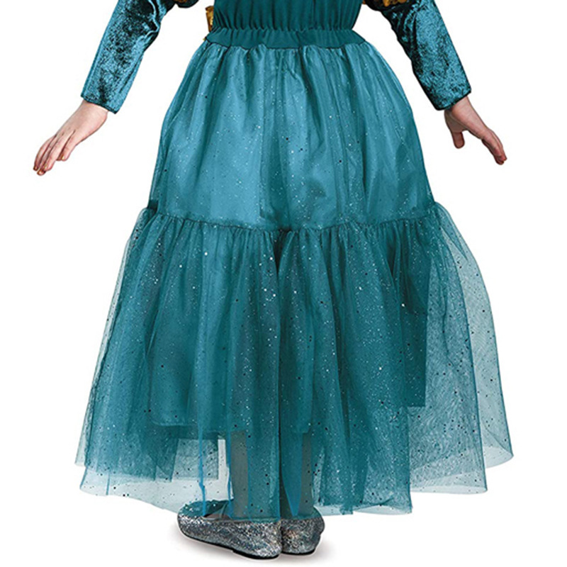 New Fancy Brave Princess Cosplay Warm for Kids Girls Halloween Dress up Costume Merida Wig Party Supplies 210317