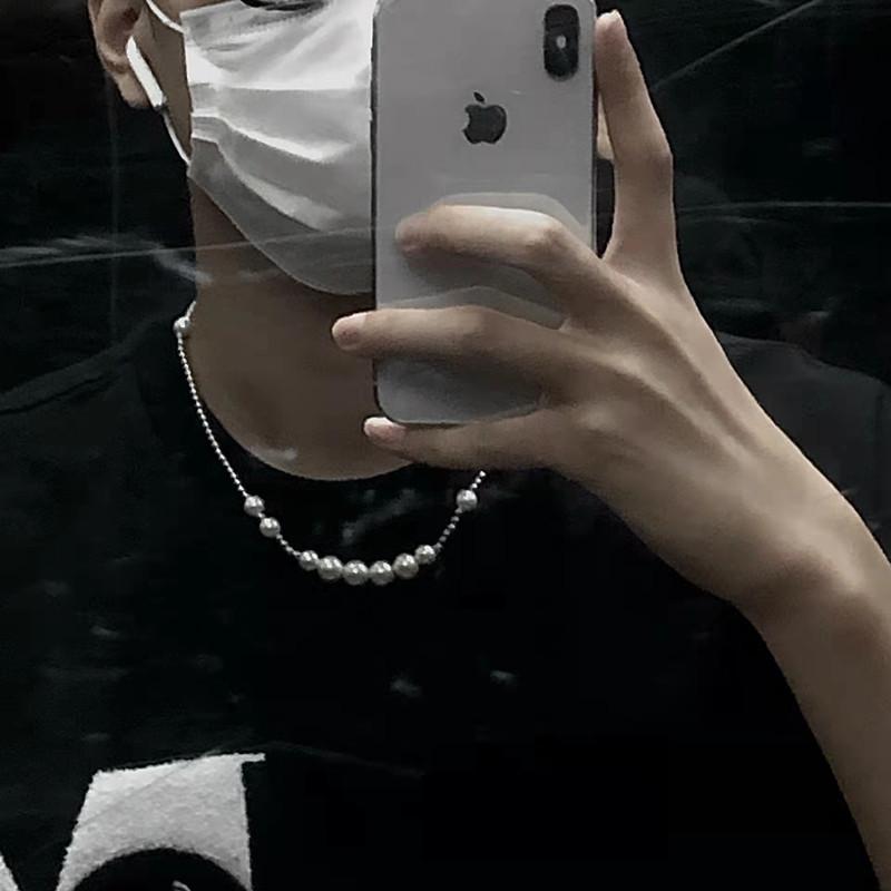 Chokers Trendy Cool Hip Hop Punk Steel Round Ball With Pearl Couple Chains Necklace For Men And Women
Chokers Trendy Cool Hip Hop Punk Steel Round Ball With Pearl Couple Chains Necklace For Men And Women