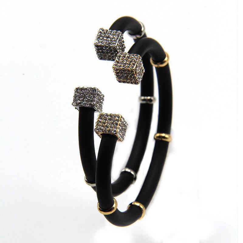 Bangle Charm Bracelets 2021 Geometric Square Open Diamond Women's Full Accessories
