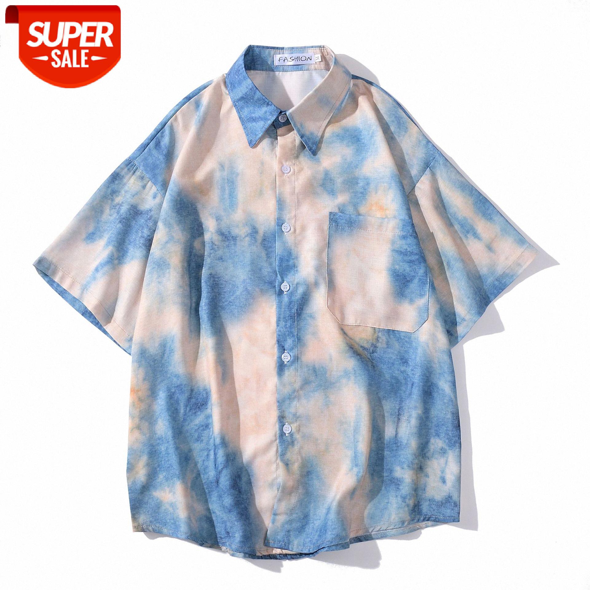 Tie-dye shirt male hip-hop loose Wei Yi casual i couple blue gradient short-sleeved #3e7j, White;black
Tie-dye shirt male hip-hop loose Wei Yi casual i couple blue gradient short-sleeved #3e7j, White;black