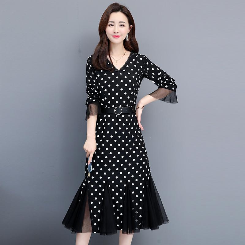 Casual Dresses Korean Style Chiffon Dress 2021 Spring Clothing V-neck Polka Dot Black Long Sleeve Sexy Fish Tail Women 2242
Casual Dresses Korean Style Chiffon Dress 2021 Spring Clothing V-neck Polka Dot Black Long Sleeve Sexy Fish Tail Women 2242