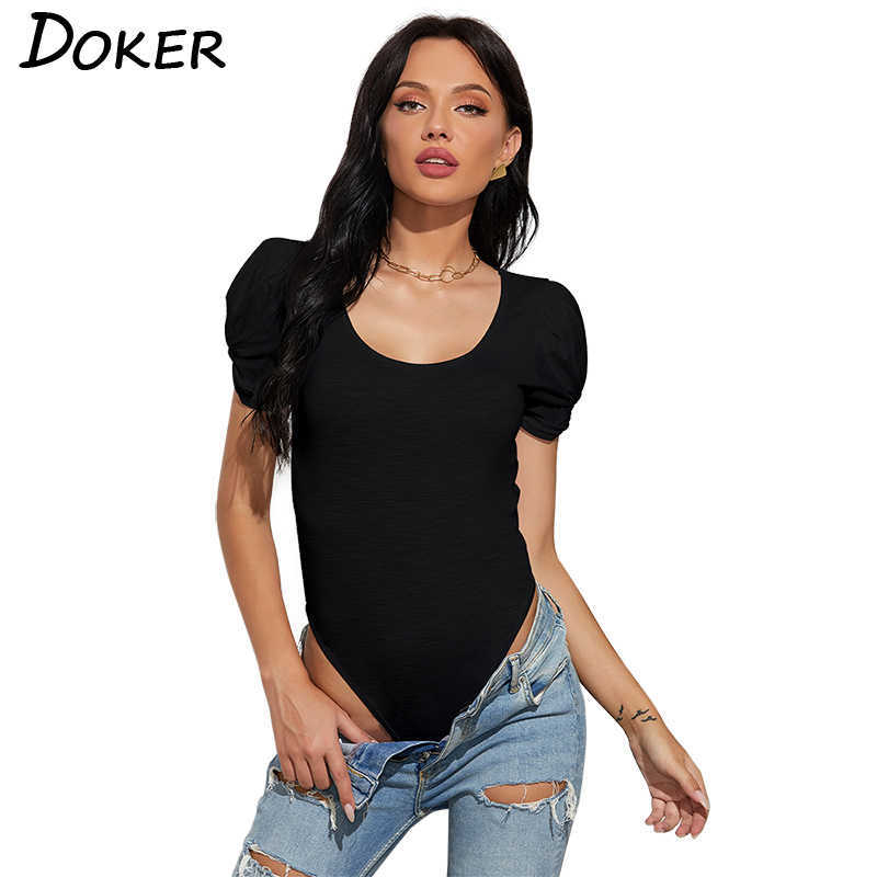 O-neck Short Sleeve Pleated Lantern Solid Color Skinny Bodysuits Office Ladies Streetwear Casual Daily Outfit Jumpsuit 210604, Black
O-neck Short Sleeve Pleated Lantern Solid Color Skinny Bodysuits Office Ladies Streetwear Casual Daily Outfit Jumpsuit 210604, Black