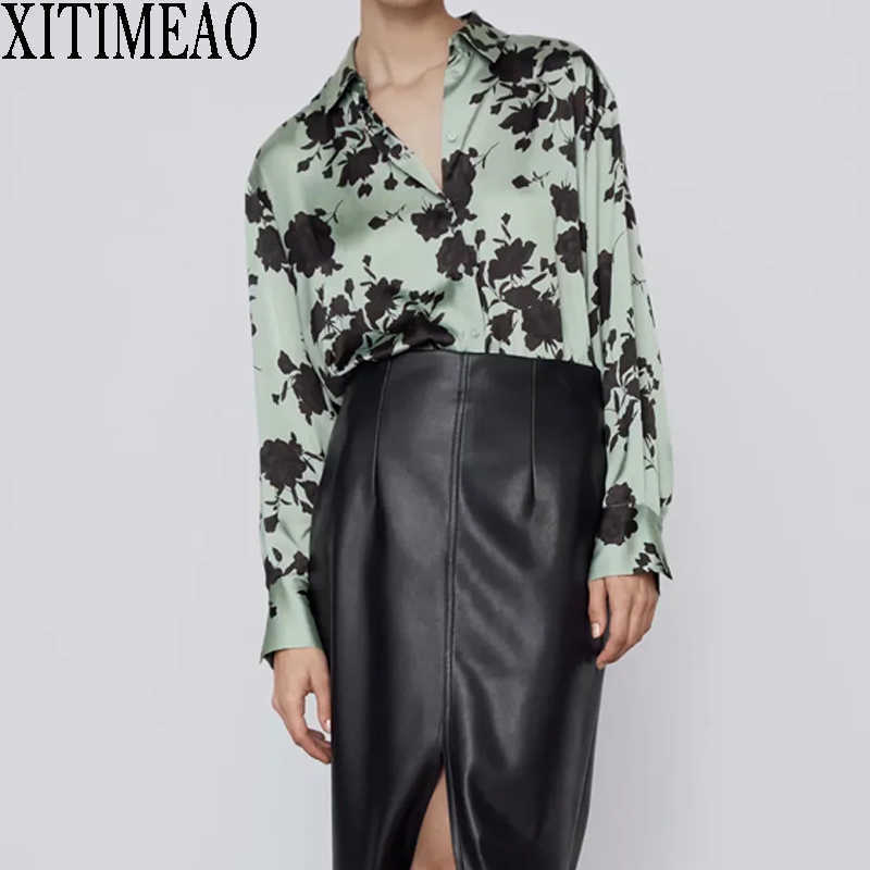 ZA Fashion Retro Floral printing Lapel Blouse Women Elegant Loose Long Sleeve Shirts Casual Chic Tops 210602, Green
ZA Fashion Retro Floral printing Lapel Blouse Women Elegant Loose Long Sleeve Shirts Casual Chic Tops 210602, Green