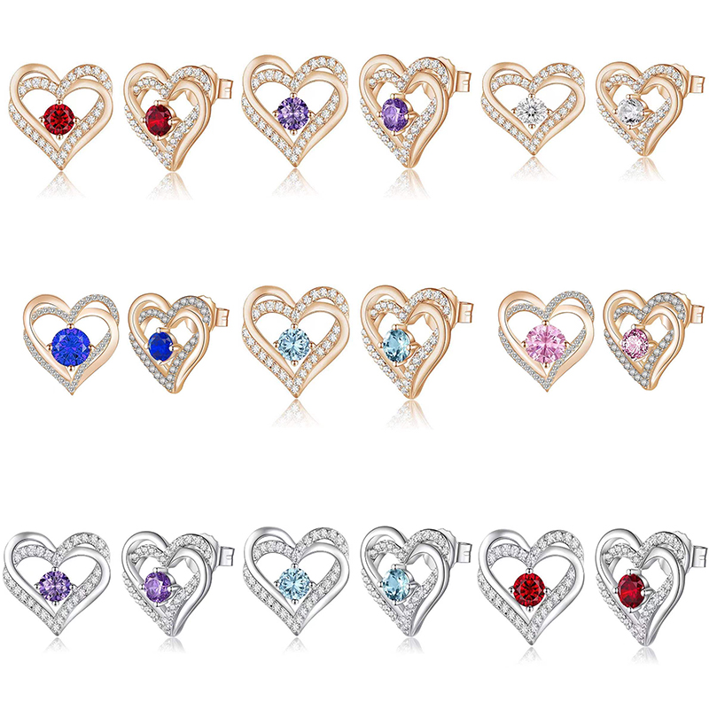 Luxury Double-layer Love Heart Earrings Colorful Crystal Stud Earring 2021Trend Rhinestone Sliver Golden Ear Jewelry Womern Gift
Luxury Double-layer Love Heart Earrings Colorful Crystal Stud Earring 2021Trend Rhinestone Sliver Golden Ear Jewelry Womern Gift