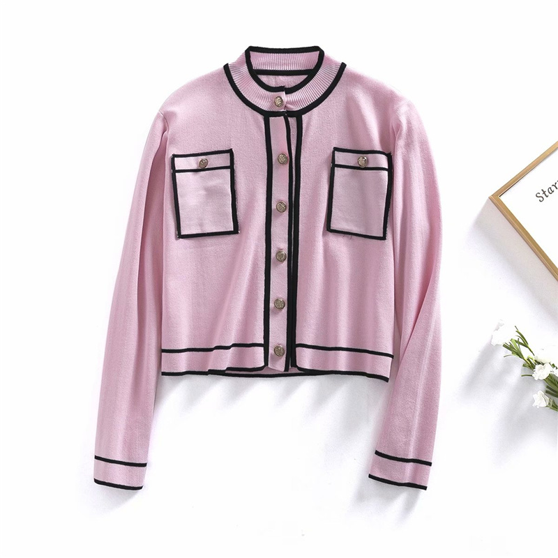 Sweety Woman Patchwork Knitted Cardigan Spring Casual Button Outwear Female Soft Candy Knitwear 210515