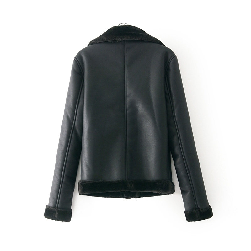 fashion women black PU leather-clad autumn and winter lady zipper jackets cool female slim suits moto girls chic sets 210430