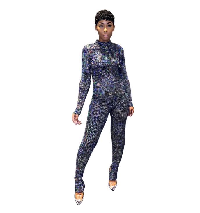 Women' Tracksuits Plus Size Sequin Tracksuit Stand Collor Slim-fit Long-sleeved Two Piece Outfits Suit Chic Clothing Shiny Tops Pants Sets
Women' Tracksuits Plus Size Sequin Tracksuit Stand Collor Slim-fit Long-sleeved Two Piece Outfits Suit Chic Clothing Shiny Tops Pants Sets