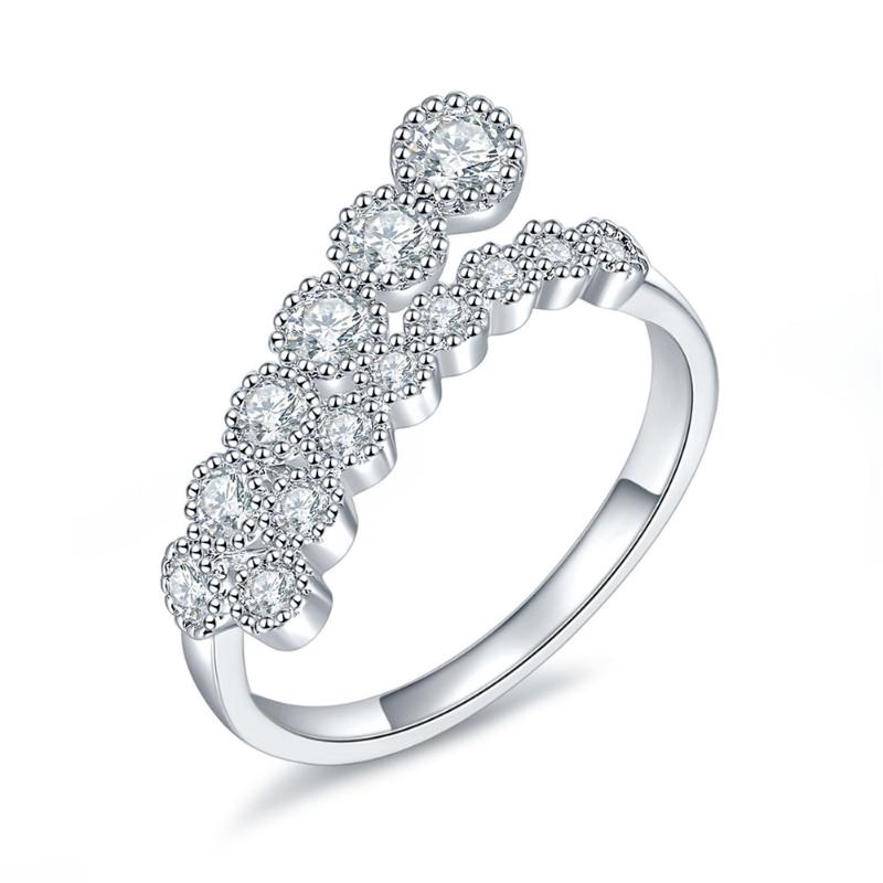 Cluster Rings Unusual Adjustable Ring For Women Korean Double Row Zircon White Gold Color Female Open Fashion Jewelry Wholesale KBR024, Golden;silver
Cluster Rings Unusual Adjustable Ring For Women Korean Double Row Zircon White Gold Color Female Open Fashion Jewelry Wholesale KBR024, Golden;silver