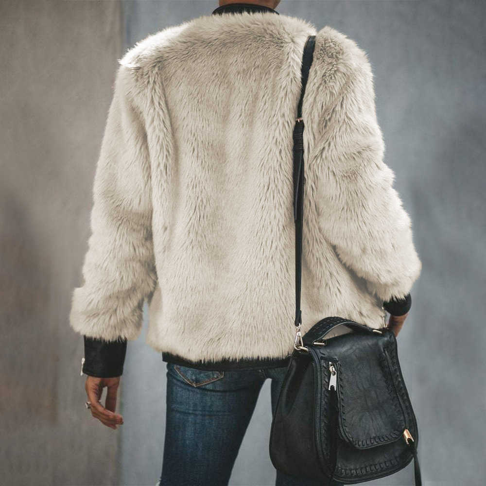 Winter Mixed Rabbit Fur Coat Women Warm Zipper Jacket Female Casual Outerwear 210910