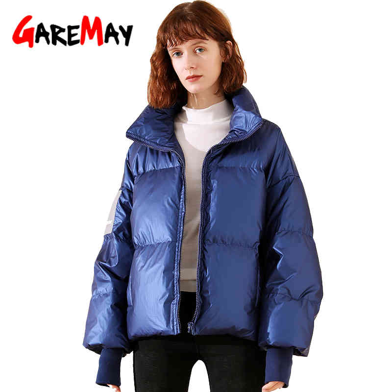 Female Glossy Down Parka Winter down coat for women Thick Jacket Loose White Duck Coat women's Waterproof Outerwear 210428