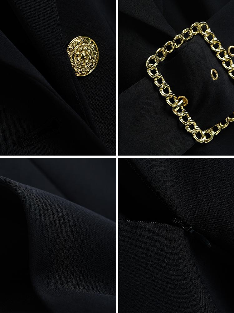 Fashion Contrast Stitching Waistband Waist Hugging Long Blazer + High-Waisted Shorts Suit, Female 2021 Early Autumn Women's Tracksuits