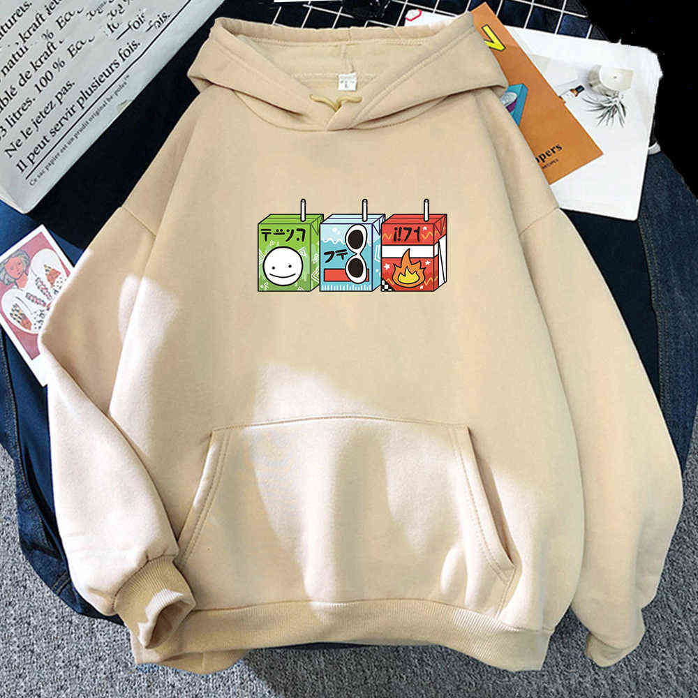 Dream Team Juice Boxes Print Hoodies Aesthetic Oversized Harajuku Sweatshirts Men/Womens Unisex Long Sleeve Clothes 210813