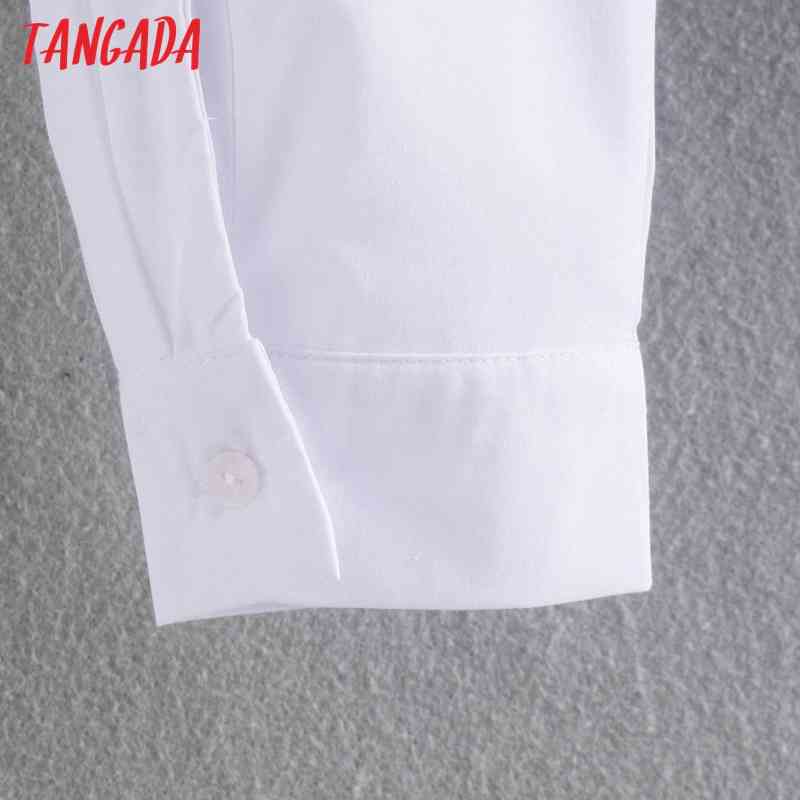 Women Retro White Crop Peter Pan Collar Chic Female Shirt Tops CE122 210416