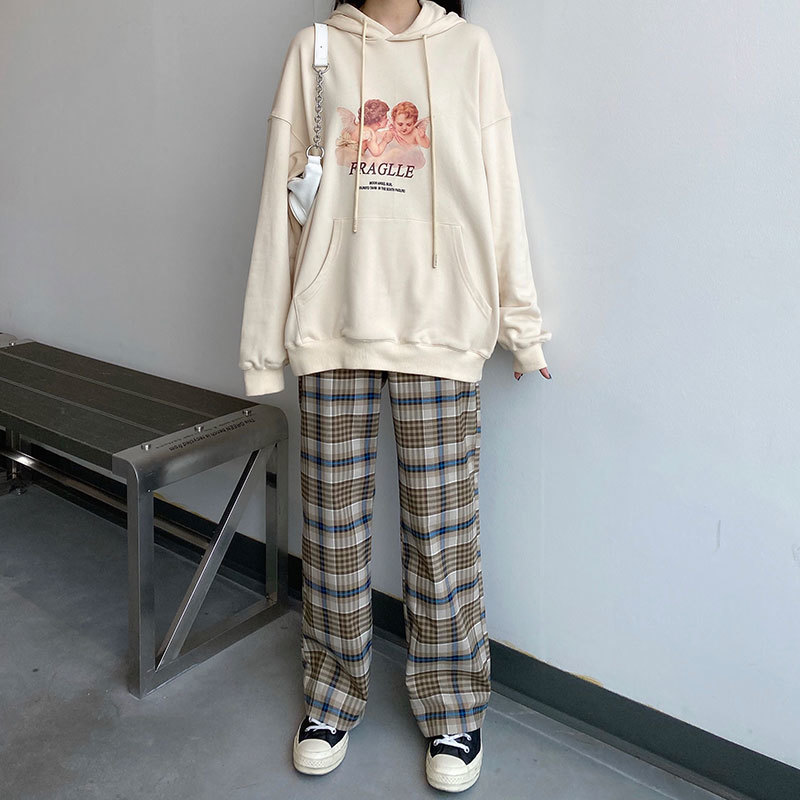 3colors autumn and winter Korean style Cartoon pattern print loose hoodies womens sweatshirts (X1607) 210423