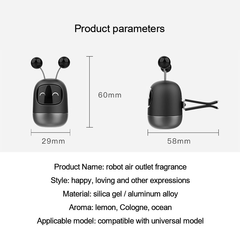 Universal Car Air Outlet Aromatherapy Air Vent Freshener Fragrance Dispenser Mini Robot Cartoon Auto Perfume Clip Interior Decoration Accessories