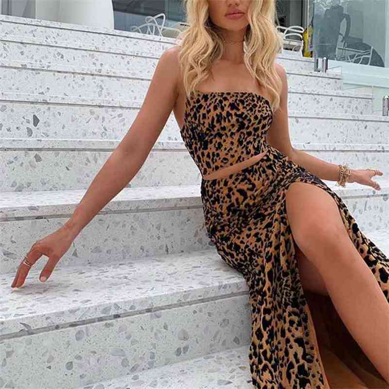 OMSJ Women Sexy Skirt Set Sling Off Shoulder Vest Tops Split Long Vintage Charming Lady Leopard Print 2 Piece Matching 210517, Brown
OMSJ Women Sexy Skirt Set Sling Off Shoulder Vest Tops Split Long Vintage Charming Lady Leopard Print 2 Piece Matching 210517, Brown