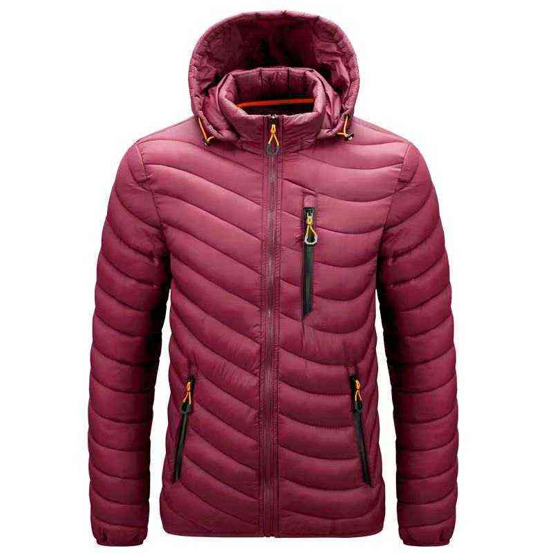 Winter Warm Waterproof Down Jacket Men Down Coat Autumn Sweatshirt With Zipper Fashion Casual Slim Hooded Jackets Outerwear 211104