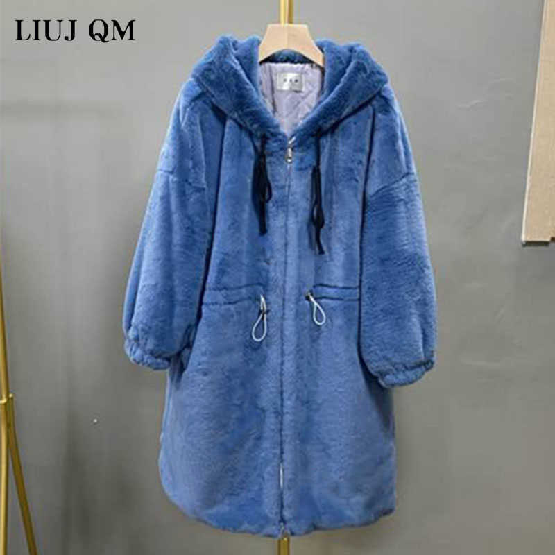Women Parka Winter clothes Oversize Faux Fur Coat Thick Warm Long Fur Jacket Hooded Overcoat Plush Coat Winter Jackets 210910
