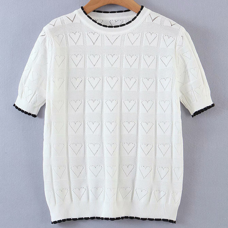 Summer Style Female Small Fragrance Retro Sweet And Loose Hollow Love Round Neck Short-Sleeved Sweater 210520, White
Summer Style Female Small Fragrance Retro Sweet And Loose Hollow Love Round Neck Short-Sleeved Sweater 210520, White