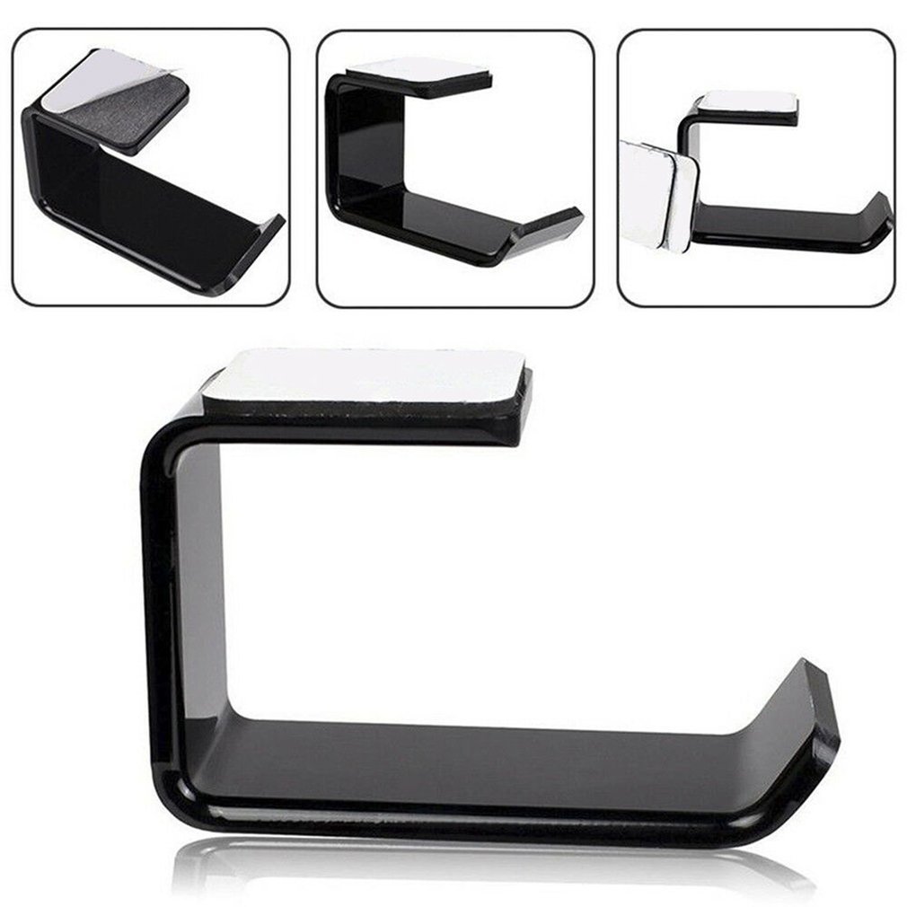 Simple Headphone Stand Hanger Hook Tape Under Dual Headset Bureau Mount Houder Easy to Use