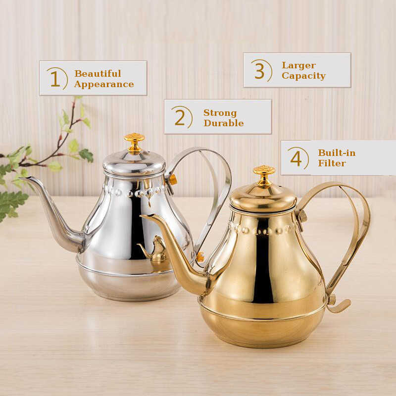 1.2L/1.8L Household Stainless Steel Oil Can Olive Sauce Dispenser Tea Coffee Pot Teapot Kettle Leakproof Container With Filter 210813