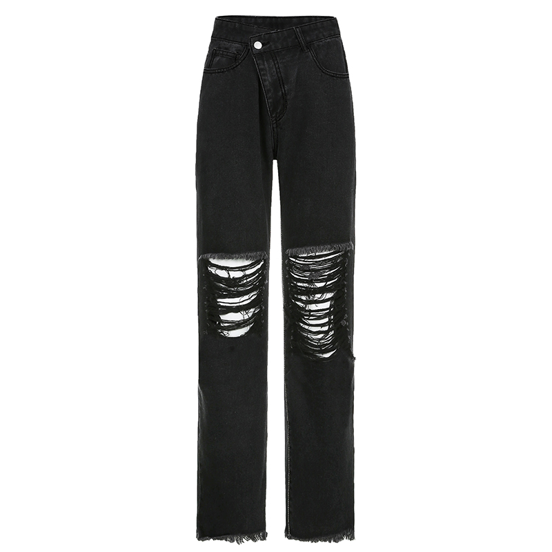 2011darlingaga streetwear black y2k hole ripped woman jeans straight loose denim pants casual trousers boyfriend style baggy jeans, Blue
2011darlingaga streetwear black y2k hole ripped woman jeans straight loose denim pants casual trousers boyfriend style baggy jeans, Blue