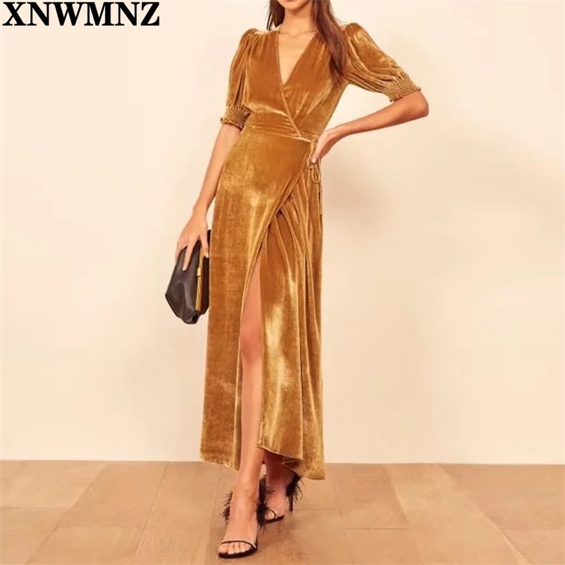 Women's Elegant Velvet dress retro sexy short sleeve V-neck long vintage Slim Party Chic Dresses robe Kimono 210520, Picture color
Women's Elegant Velvet dress retro sexy short sleeve V-neck long vintage Slim Party Chic Dresses robe Kimono 210520, Picture color