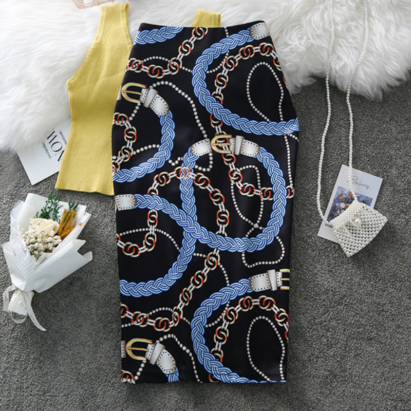Womens Pencil Skirt Summer Graffiti 2021 New Fashion Chain Print High Waist Stretch Ladies Slim Skirts Large Size Female Falda, Spc300
Womens Pencil Skirt Summer Graffiti 2021 New Fashion Chain Print High Waist Stretch Ladies Slim Skirts Large Size Female Falda, Spc300