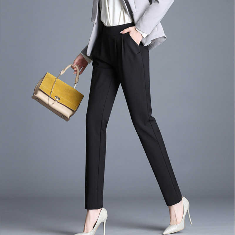 Women pants spring summer fashion female solid high waist loose harem pant pencil trousers casual cargo streetwear 210608