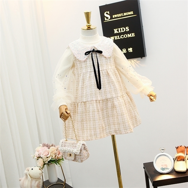 Girl's Dresses Girls autumn children's vest little girl foreign style small fragrance dress 0922, Beige
Girl's Dresses Girls autumn children's vest little girl foreign style small fragrance dress 0922, Beige