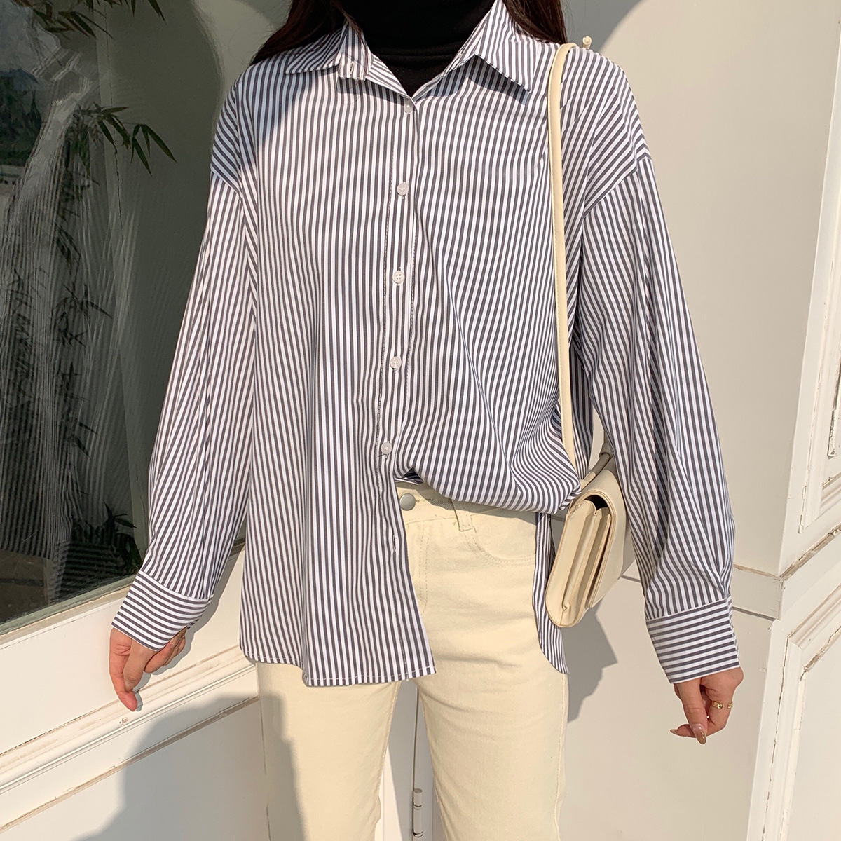 New Long Sleeve Women Shirts Blouses Loose Striped Female Shirt Tops Single-breasted Office Ladies Casual Blosue Blusas, Gray
New Long Sleeve Women Shirts Blouses Loose Striped Female Shirt Tops Single-breasted Office Ladies Casual Blosue Blusas, Gray