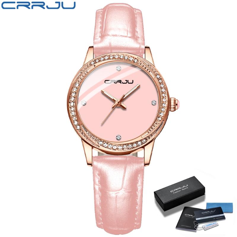 Wristwatches Ladies' Watch CRRJU Fashion Sport Diamond Watches Pink Dress Simple Leather Bracelet Waterproof Quartz Montre Femme, Red
Wristwatches Ladies' Watch CRRJU Fashion Sport Diamond Watches Pink Dress Simple Leather Bracelet Waterproof Quartz Montre Femme, Red