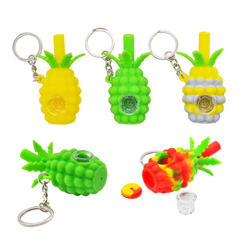 Wholesale Silicone Smoking Pipe With Key Chain Pineapple 2.79" Novelty Handmade Tobacco Dry Herb For Silicon Bong Glass Bubbler Pipes
Wholesale Silicone Smoking Pipe With Key Chain Pineapple 2.79" Novelty Handmade Tobacco Dry Herb For Silicon Bong Glass Bubbler Pipes