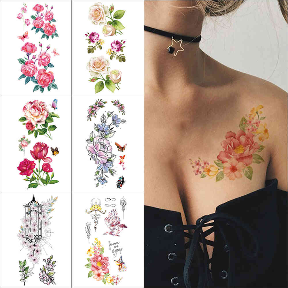 3D temporary stickers TL Pink rose peony waterproof beautiful butterfly color flower Body art tattoo for women
3D temporary stickers TL Pink rose peony waterproof beautiful butterfly color flower Body art tattoo for women