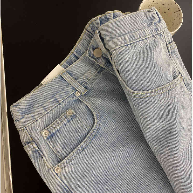 IEFB Summer High Waist Denim Shorts Men's Korean Trend Loose And Thin With Rough Edge And Wide Leg Jeans Shorts Fashion 9Y7421 210524