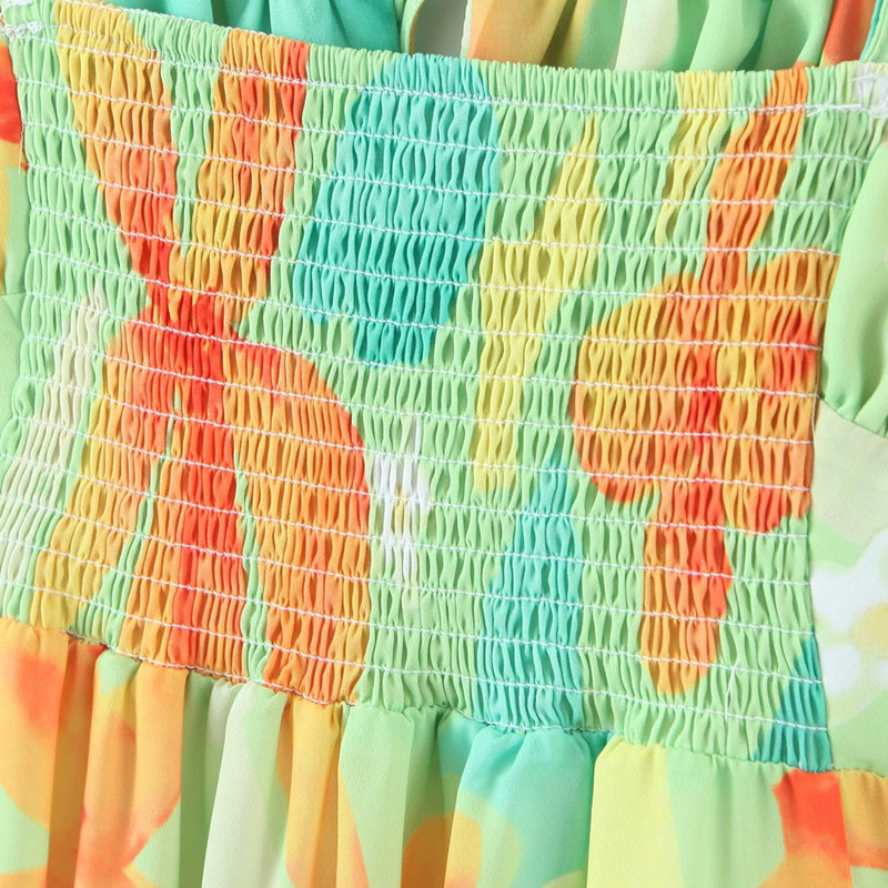 PUWD Sexy Women Low-cut High Waist Dress Summer Fashion Ladies Country Style Sweet Cute Female printing Sling Mini 210522