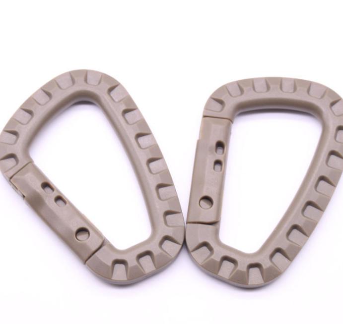 2021 High quality D Shape 200LB Mountaineering Buckle Snap Clip Plastic Steel Climbing Carabiner Hanging Keychain Hook