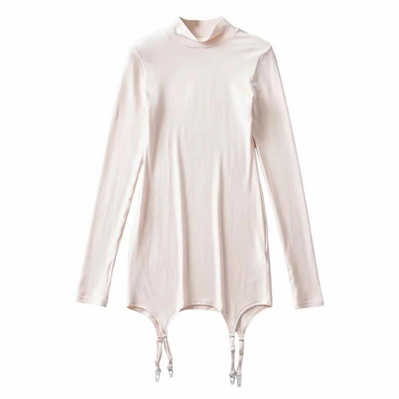 Women Dress Long Sleeve Turtleneck Sexy White Black Coset Dresses Woman Asymmetry Vintage Short Wrap 210513