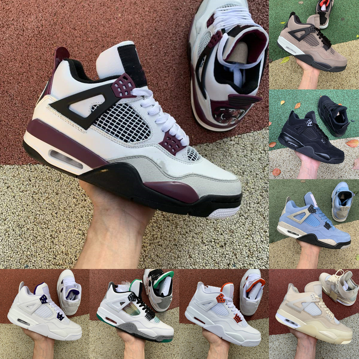 top quality men women 4 basketball shoes Metallic Purple University Blue 4s White Sail sneakers Black Cat Lucid Green Rasta Cactus Jack Cool Grey trainer sports shoe, Original shoe box
top quality men women 4 basketball shoes Metallic Purple University Blue 4s White Sail sneakers Black Cat Lucid Green Rasta Cactus Jack Cool Grey trainer sports shoe, Original shoe box