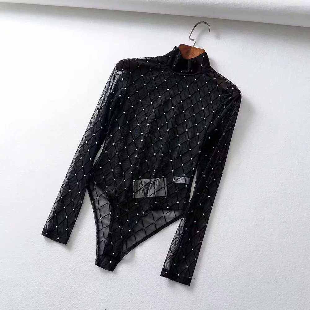 ShesModa Mesh Pespective Sequins Jumpsuit Overalls Womens Long Sleeves Bodysuit Tee, Default color
ShesModa Mesh Pespective Sequins Jumpsuit Overalls Womens Long Sleeves Bodysuit Tee, Default color