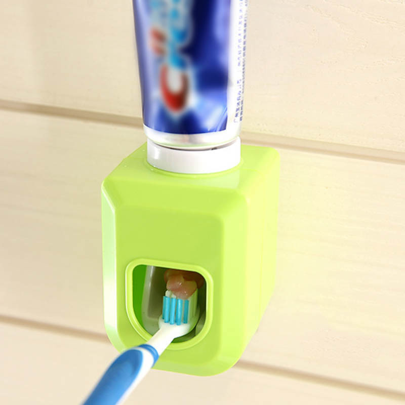 1Pcs Bathroom Accessories Wall Mount Hands Free Squeeze Out Automatic Squeezer 4 Colors Toothpaste Dispenser Automatic Portable
